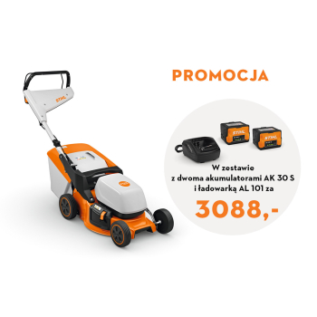 Kosiarka akumulatorowa STIHL RMA 243 /2024 w zestawie z dwoma akumulatorami AK 30 i ładowarką AL 101
