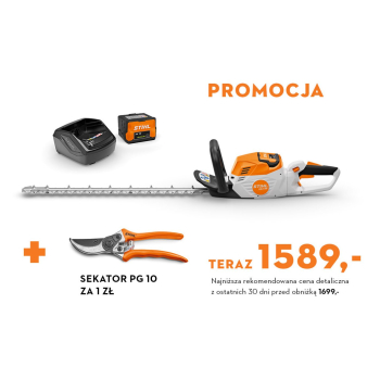 Akumulatorowe nożyce do żywopłotu STIHL HSA 60, z akumulatorem AK 10 i ładowarką AL 101